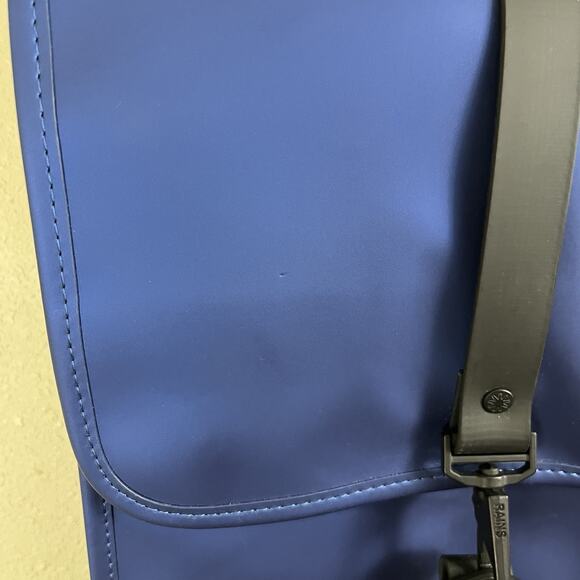 NWT RAINS MiniBackpack Rolltop Rucksack Waterproof Metallic Storm Blue $110 main image 8
